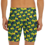 Tropical Lemon Pattern Print Men's Long Boxer Briefs