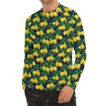 Tropical Lemon Pattern Print Men's Long Sleeve Rash Guard