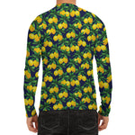 Tropical Lemon Pattern Print Men's Long Sleeve Rash Guard