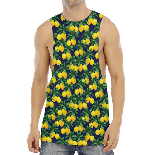 Tropical Lemon Pattern Print Men's Muscle Tank Top
