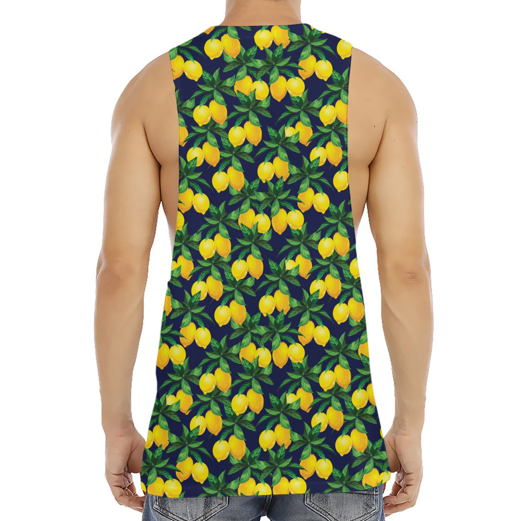 Tropical Lemon Pattern Print Men's Muscle Tank Top