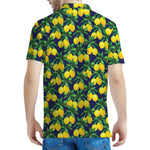 Tropical Lemon Pattern Print Men's Polo Shirt