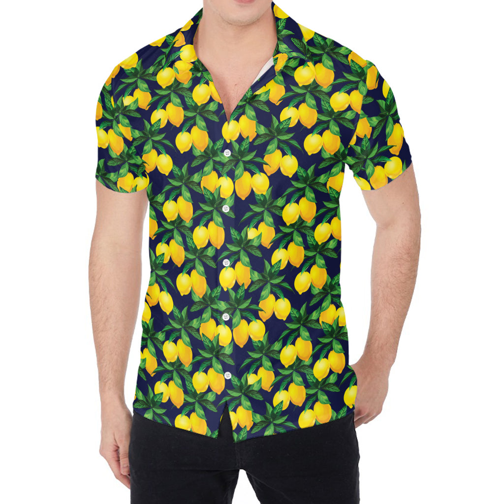 Tropical Lemon Pattern Print Men's Shirt