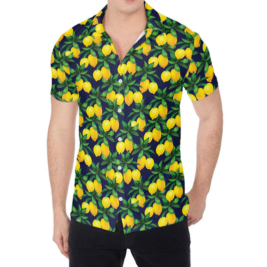 Tropical Lemon Pattern Print Men's Shirt