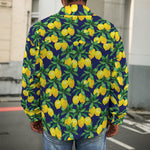 Tropical Lemon Pattern Print Men's Shirt Jacket