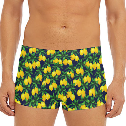 Tropical Lemon Pattern Print Men's Short Boxer Briefs