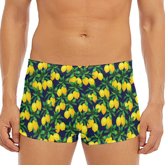 Tropical Lemon Pattern Print Men's Short Boxer Briefs
