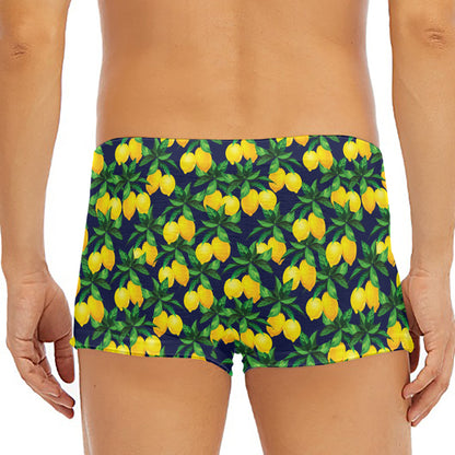 Tropical Lemon Pattern Print Men's Short Boxer Briefs