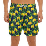 Tropical Lemon Pattern Print Men's Split Running Shorts