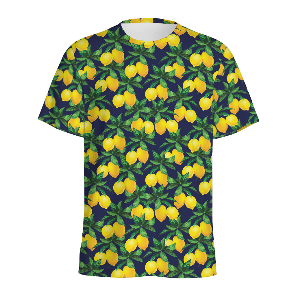 Tropical Lemon Pattern Print Men's Sports T-Shirt