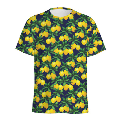 Tropical Lemon Pattern Print Men's Sports T-Shirt