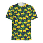 Tropical Lemon Pattern Print Men's Sports T-Shirt