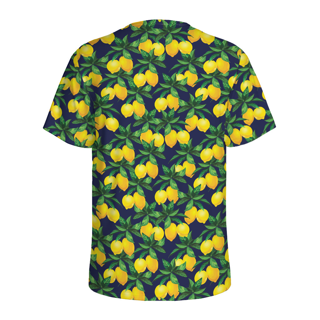 Tropical Lemon Pattern Print Men's Sports T-Shirt