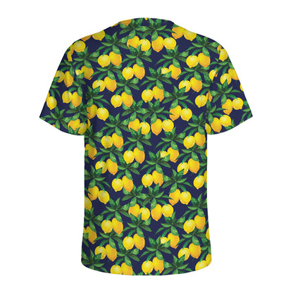 Tropical Lemon Pattern Print Men's Sports T-Shirt