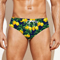 Tropical Lemon Pattern Print Men's Swim Briefs