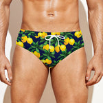 Tropical Lemon Pattern Print Men's Swim Briefs
