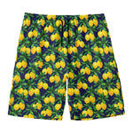 Tropical Lemon Pattern Print Men's Swim Trunks