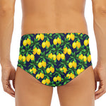 Tropical Lemon Pattern Print Men's Triangle Swim Briefs