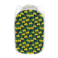 Tropical Lemon Pattern Print Mesh Laundry Hamper