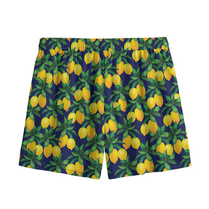 Tropical Lemon Pattern Print Mesh Shorts