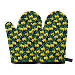 Tropical Lemon Pattern Print Oven Mitts