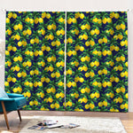 Tropical Lemon Pattern Print Pencil Pleat Curtains