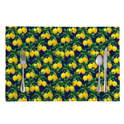 Tropical Lemon Pattern Print Placemat