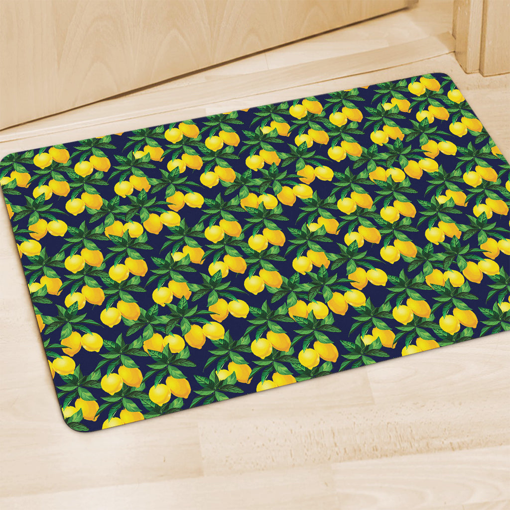 Tropical Lemon Pattern Print Polyester Doormat