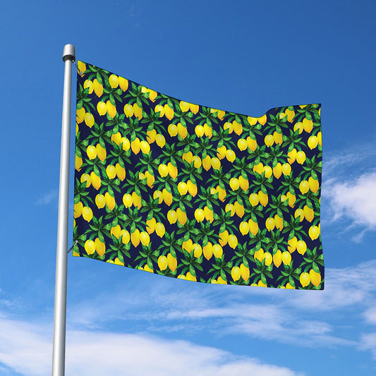 Tropical Lemon Pattern Print Polyester Flag