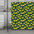 Tropical Lemon Pattern Print Polyester Shower Curtain