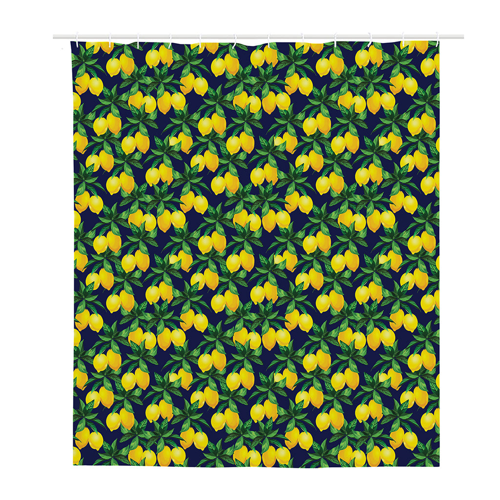 Tropical Lemon Pattern Print Polyester Shower Curtain