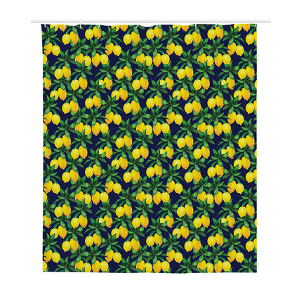 Tropical Lemon Pattern Print Polyester Shower Curtain
