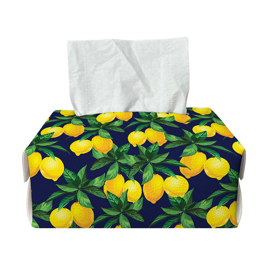 Tropical Lemon Pattern Print Rectangle Tissue Box Cover