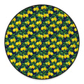 Tropical Lemon Pattern Print Round Floor Mat
