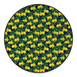 Tropical Lemon Pattern Print Round Floor Mat