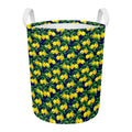 Tropical Lemon Pattern Print Round Laundry Basket