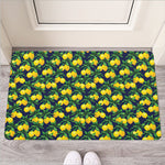 Tropical Lemon Pattern Print Rubber Doormat