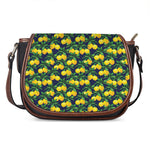 Tropical Lemon Pattern Print Saddle Bag