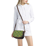 Tropical Lemon Pattern Print Saddle Bag