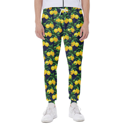 Tropical Lemon Pattern Print Scuba Joggers
