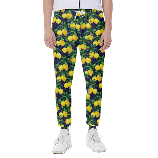 Tropical Lemon Pattern Print Scuba Joggers