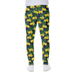 Tropical Lemon Pattern Print Scuba Joggers