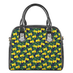 Tropical Lemon Pattern Print Shoulder Handbag