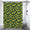 Tropical Lemon Pattern Print Shower Curtain
