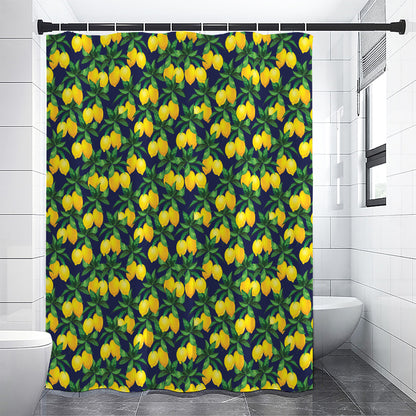 Tropical Lemon Pattern Print Shower Curtain