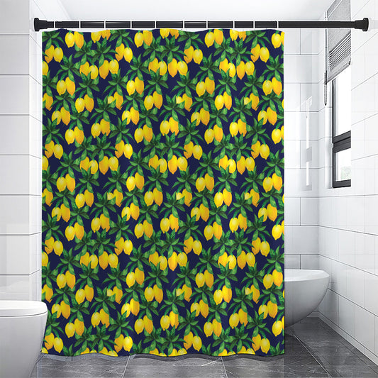 Tropical Lemon Pattern Print Shower Curtain
