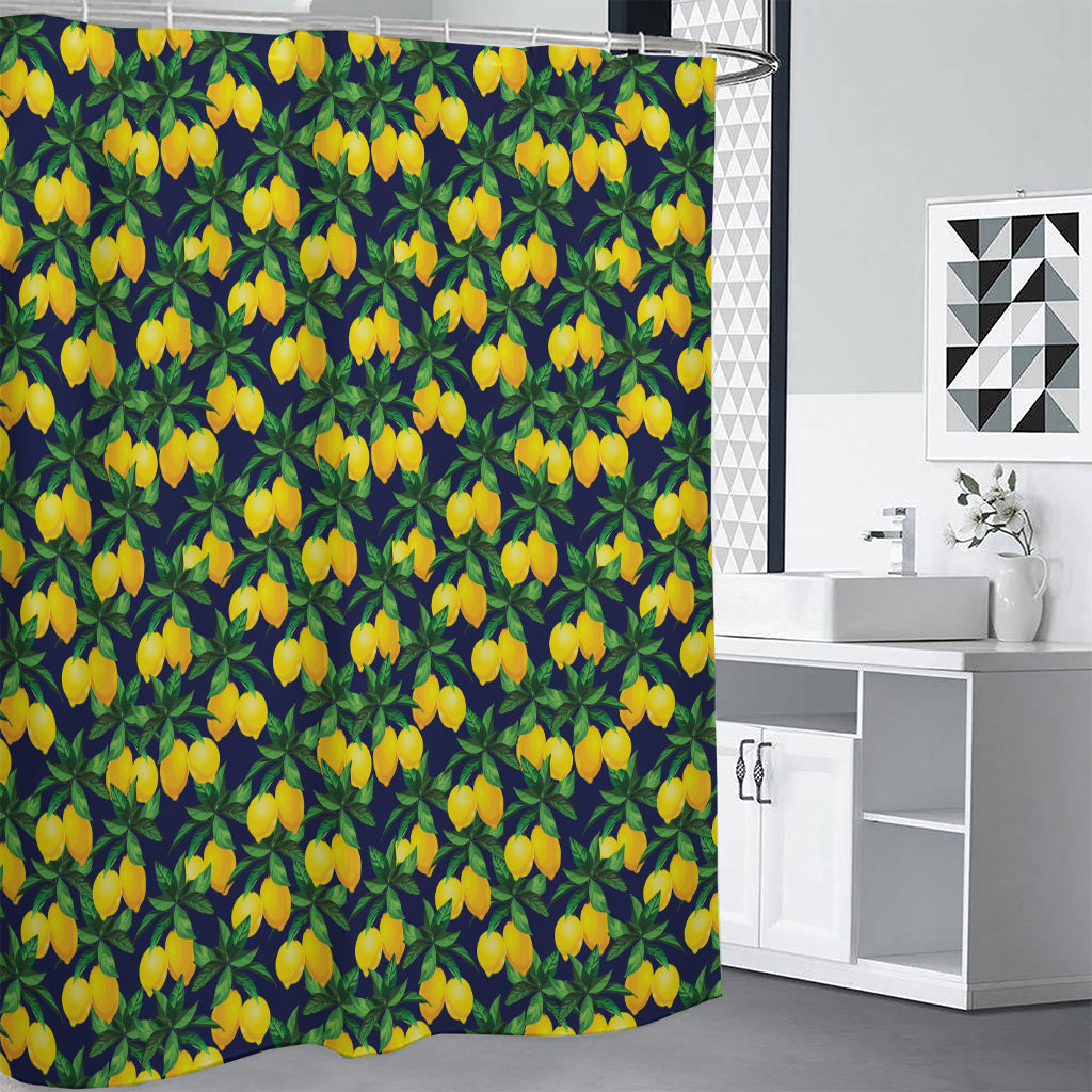 Tropical Lemon Pattern Print Shower Curtain