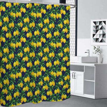Tropical Lemon Pattern Print Shower Curtain