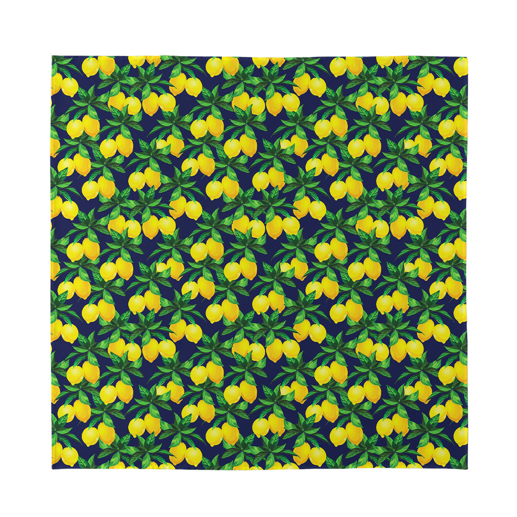 Tropical Lemon Pattern Print Silk Bandana
