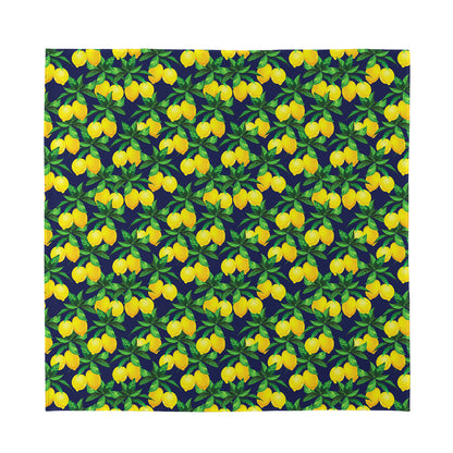 Tropical Lemon Pattern Print Silk Bandana